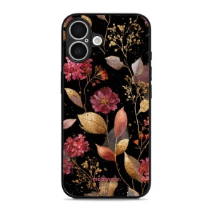 Lesklý kryt Mobiwear Glossy - Apple iPhone 16 Plus - G171G Zlatavé lístky a květy