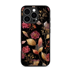 Lesklý kryt Mobiwear Glossy - Apple iPhone 16 Pro - G171G Zlatavé lístky a květy