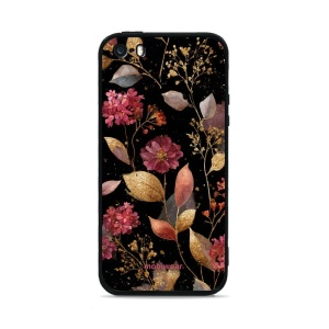 Lesklý kryt Mobiwear Glossy - Apple iPhone 5 / 5S / SE - G171G Zlatavé lístky a květy