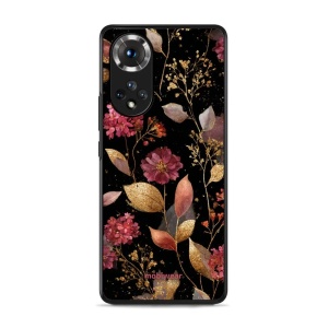 Lesklý kryt Mobiwear Glossy - Honor 50 / Huawei Nova 9 - G171G Zlatavé lístky a květy