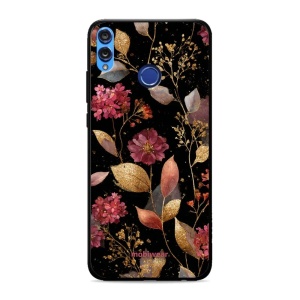 Lesklý kryt Mobiwear Glossy - Honor 8X - G171G Zlatavé lístky a květy