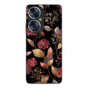 Lesklý kryt Mobiwear Glossy - Huawei Nova 11i - G171G Zlatavé lístky a květy