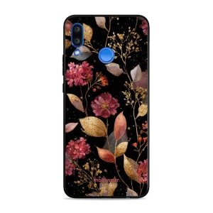 Lesklý kryt Mobiwear Glossy - Huawei Nova 3 - G171G Zlatavé lístky a květy