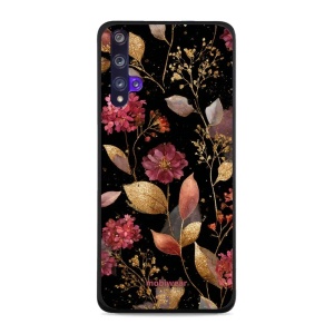 Lesklý kryt Mobiwear Glossy - Huawei Nova 5T - G171G Zlatavé lístky a květy