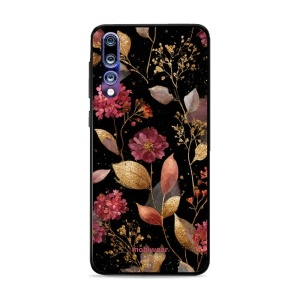 Lesklý kryt Mobiwear Glossy - Huawei P20 Pro - G171G Zlatavé lístky a květy