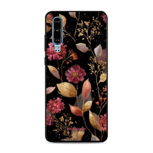 Lesklý kryt Mobiwear Glossy - Huawei P30 - G171G Zlatavé lístky a květy