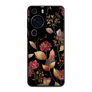 Lesklý kryt Mobiwear Glossy - Huawei P60 Pro - G171G Zlatavé lístky a květy