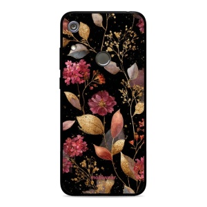 Lesklý kryt Mobiwear Glossy - Huawei Y6 2019 / Honor 8A / Huawei Y6s - G171G Zlatavé lístky a květy