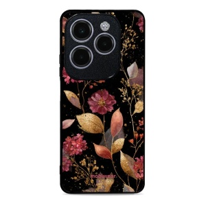 Lesklý kryt Mobiwear Glossy - Infinix HOT 40 Pro - G171G Zlatavé lístky a květy