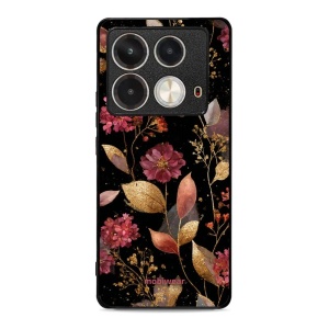 Lesklý kryt Mobiwear Glossy - Infinix Note 40 Pro - G171G Zlatavé lístky a květy