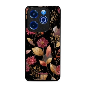 Lesklý kryt Mobiwear Glossy - Infinix Smart 8 - G171G Zlatavé lístky a květy