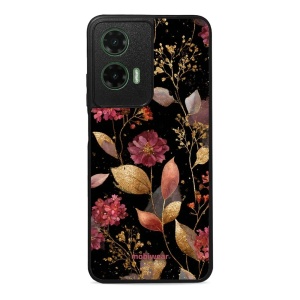 Lesklý kryt Mobiwear Glossy - Motorola Moto G35 5G - G171G Zlatavé lístky a květy