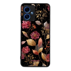 Lesklý kryt Mobiwear Glossy - Motorola Moto G54 5G - G171G Zlatavé lístky a květy