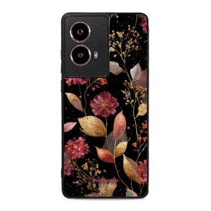 Lesklý kryt Mobiwear Glossy - Motorola Moto G85 5G - G171G Zlatavé lístky a květy