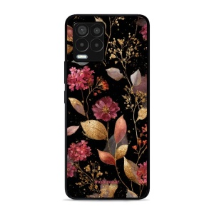 Lesklý kryt Mobiwear Glossy - Realme 8 Pro - G171G Zlatavé lístky a květy
