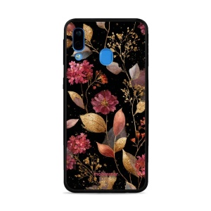 Lesklý kryt Mobiwear Glossy - Samsung Galaxy A40 - G171G Zlatavé lístky a květy