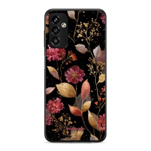 Lesklý kryt Mobiwear Glossy - Samsung Galaxy M13 - G171G Zlatavé lístky a květy