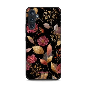 Lesklý kryt Mobiwear Glossy - Samsung Galaxy M34 5G - G171G Zlatavé lístky a květy