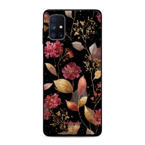 Lesklý kryt Mobiwear Glossy - Samsung Galaxy M51 - G171G Zlatavé lístky a květy