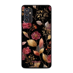 Lesklý kryt Mobiwear Glossy - Samsung Galaxy M52 5G - G171G Zlatavé lístky a květy