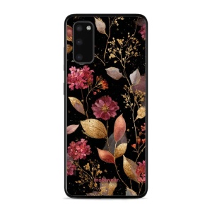 Lesklý kryt Mobiwear Glossy - Samsung Galaxy S20 - G171G Zlatavé lístky a květy