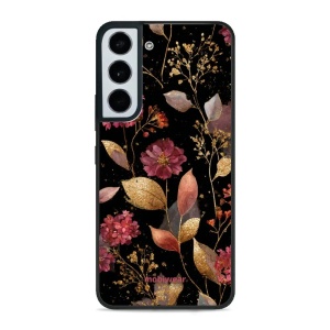 Lesklý kryt Mobiwear Glossy - Samsung Galaxy S22 - G171G Zlatavé lístky a květy