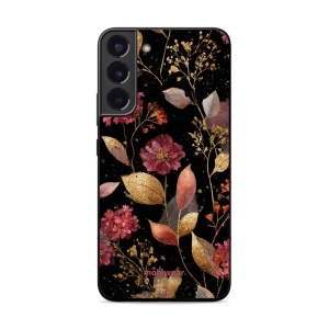 Lesklý kryt Mobiwear Glossy - Samsung Galaxy S22 Plus - G171G Zlatavé lístky a květy