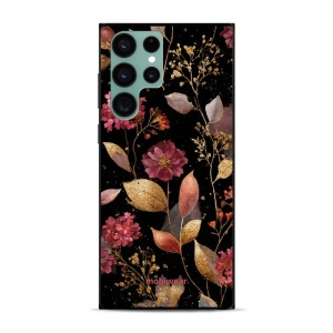 Lesklý kryt Mobiwear Glossy - Samsung Galaxy S22 Ultra - G171G Zlatavé lístky a květy