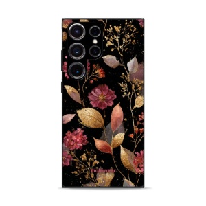 Lesklý kryt Mobiwear Glossy - Samsung Galaxy S23 Ultra - G171G Zlatavé lístky a květy