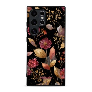 Lesklý kryt Mobiwear Glossy - Samsung Galaxy S24 Ultra - G171G Zlatavé lístky a květy