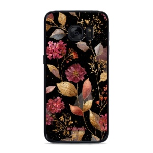 Lesklý kryt Mobiwear Glossy - Samsung Galaxy S7 - G171G Zlatavé lístky a květy