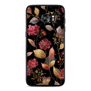 Lesklý kryt Mobiwear Glossy - Samsung Galaxy S7 Edge - G171G Zlatavé lístky a květy