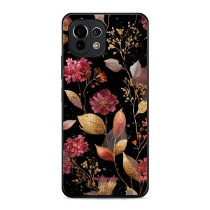 Lesklý kryt Mobiwear Glossy - Xiaomi 11 Lite 5G NE / Xiaomi Mi 11 Lite - G171G Zlatavé lístky a květy