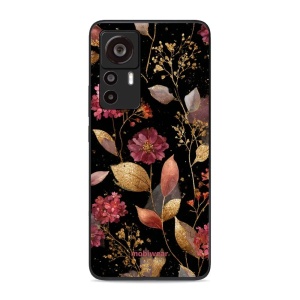 Lesklý kryt Mobiwear Glossy - Xiaomi 12T / 12T Pro - G171G Zlatavé lístky a květy