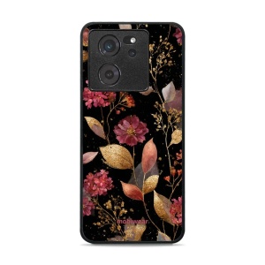 Lesklý kryt Mobiwear Glossy - Xiaomi 13T / 13T Pro - G171G Zlatavé lístky a květy