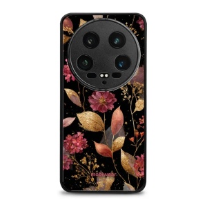 Lesklý kryt Mobiwear Glossy - Xiaomi 14 Ultra 5G - G171G Zlatavé lístky a květy