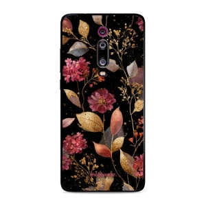 Lesklý kryt Mobiwear Glossy - Xiaomi Mi 9T / 9T Pro - G171G Zlatavé lístky a květy