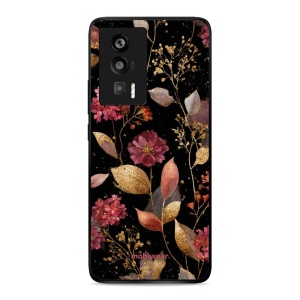 Lesklý kryt Mobiwear Glossy - Xiaomi POCO F5 Pro - G171G Zlatavé lístky a květy