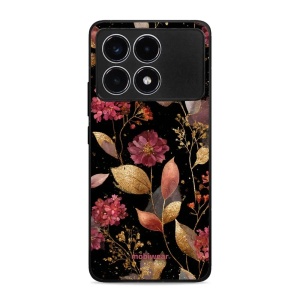 Lesklý kryt Mobiwear Glossy - Xiaomi POCO F6 Pro - G171G Zlatavé lístky a květy