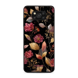 Lesklý kryt Mobiwear Glossy - Xiaomi Poco X3 NFC / Poco X3 Pro - G171G Zlatavé lístky a květy