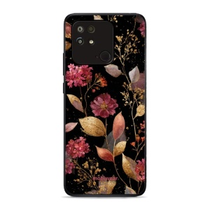 Lesklý kryt Mobiwear Glossy - Xiaomi Redmi 10C - G171G Zlatavé lístky a květy
