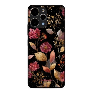 Lesklý kryt Mobiwear Glossy - Xiaomi Redmi 12 - G171G Zlatavé lístky a květy