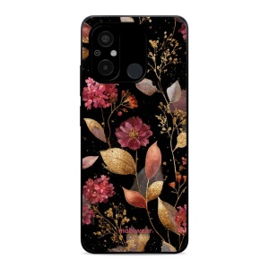 Lesklý kryt Mobiwear Glossy - Xiaomi Redmi 12C - G171G Zlatavé lístky a květy