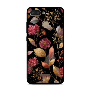 Lesklý kryt Mobiwear Glossy - Xiaomi Redmi 6 - G171G Zlatavé lístky a květy