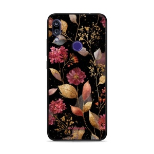 Lesklý kryt Mobiwear Glossy - Xiaomi Redmi 7 - G171G Zlatavé lístky a květy