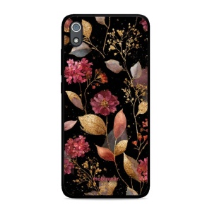 Lesklý kryt Mobiwear Glossy - Xiaomi Redmi 7A - G171G Zlatavé lístky a květy