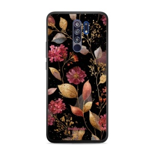 Lesklý kryt Mobiwear Glossy - Xiaomi Redmi 9 - G171G Zlatavé lístky a květy