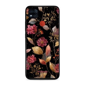 Lesklý kryt Mobiwear Glossy - Xiaomi Redmi 9C - G171G Zlatavé lístky a květy