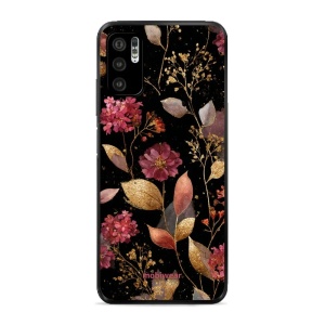 Lesklý kryt Mobiwear Glossy - Xiaomi Redmi Note 10 5G - G171G Zlatavé lístky a květy