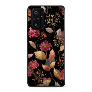 Lesklý kryt Mobiwear Glossy - Xiaomi Redmi Note 10 pro - G171G Zlatavé lístky a květy
